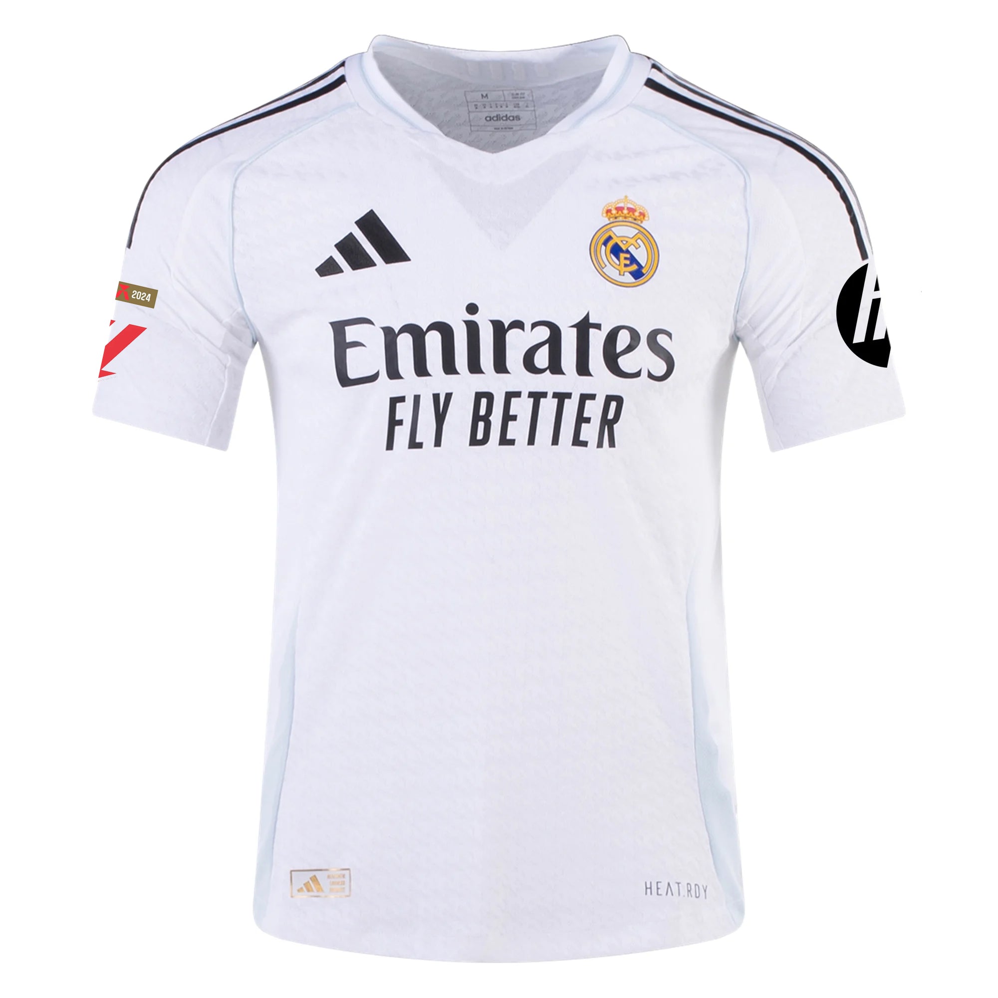 adidas Arda Güler Real Madrid Authentic Home Jersey w/ La Liga Patches 24/25 (White/Black)