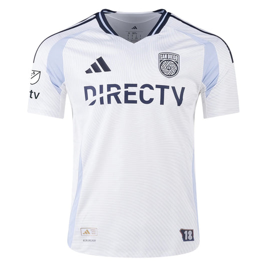 adidas San Diego FC Authentic Away Jersey 25/26 w/ MLS & Apple Patch (White)