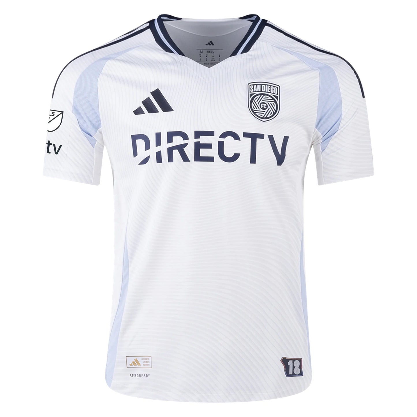 adidas San Diego FC Authentic Pablo Sisniega Away Jersey 25/26 w/ MLS & Apple Patch (White)
