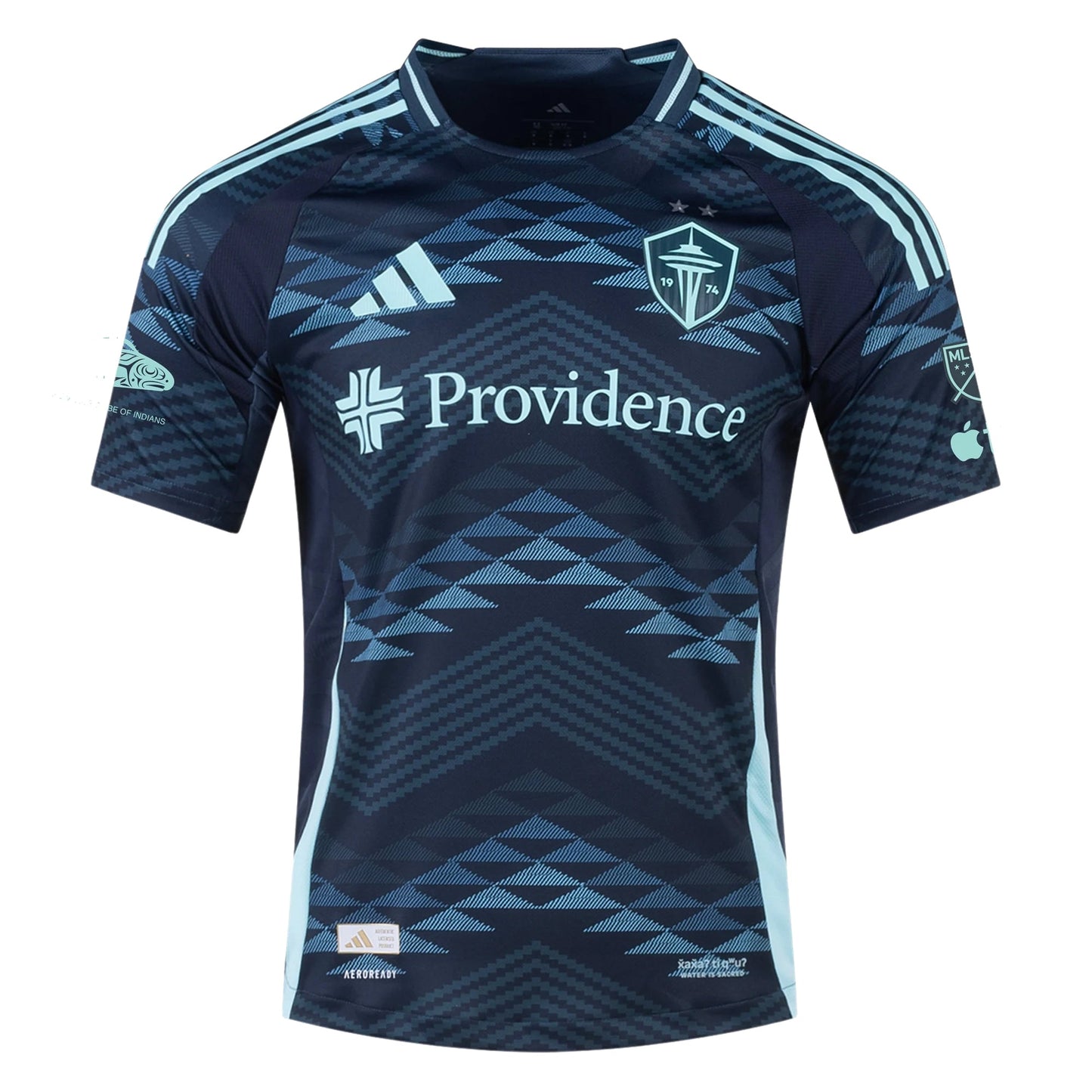 adidas Paul Rothrock Seattle Sounders Authentic Away Jersey 25/26 w/ MLS Patches & Sponsor (Aura Ink)
