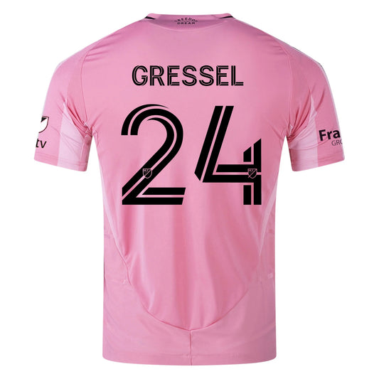 adidas Julian Gressel Inter Miami CF Authentic Home Jersey 25/26 w/ MLS Patches + Sponsor (Easy Pink)