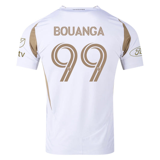 adidas Denis Bouanga LAFC Authentic Away Jersey w/ MLS + Apple + Ford Logo 25/26 (White/Gold)