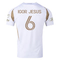 adidas Igor Jesus LAFC Authentic Away Jersey w/ MLS + Apple + Ford Logo 25/26 (White/Gold)