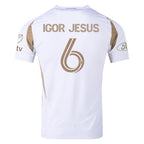 adidas Igor Jesus LAFC Authentic Away Jersey w/ MLS + Apple + Ford Logo 25/26 (White/Gold)