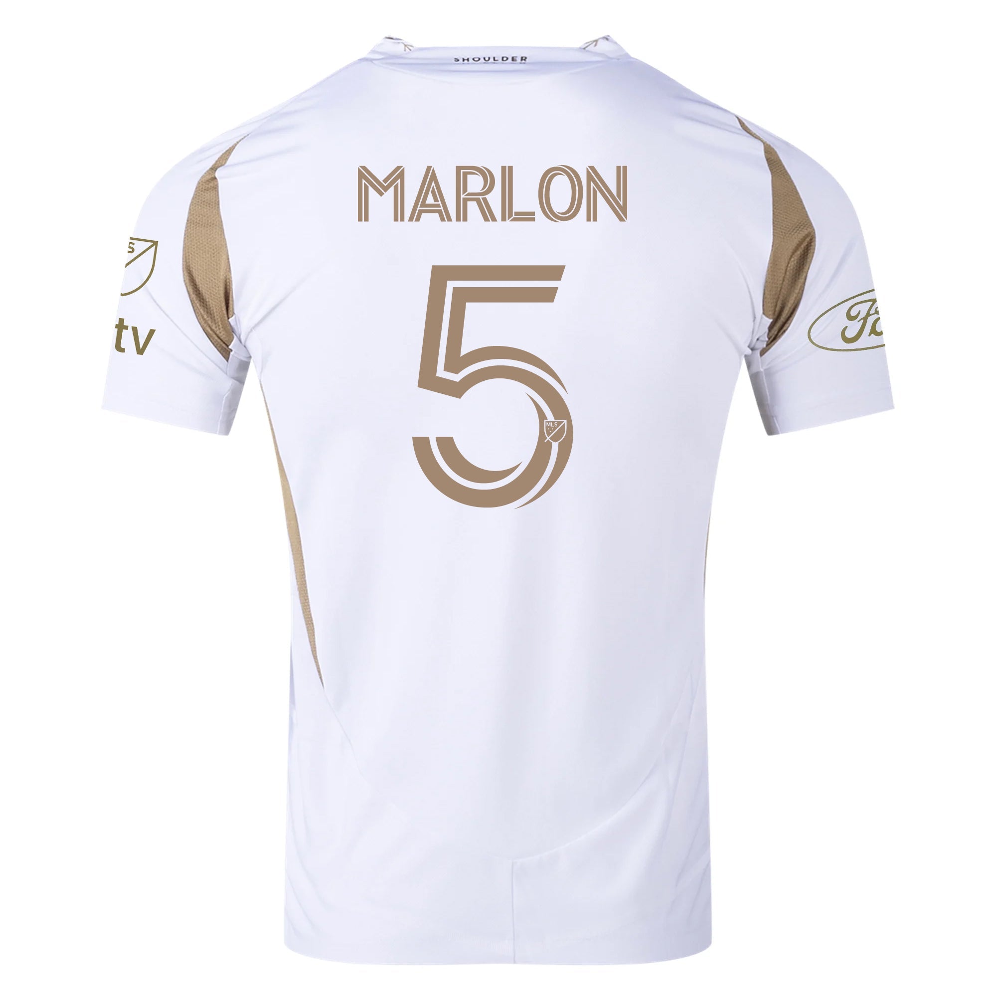 adidas Marlon LAFC Authentic Away Jersey w/ MLS + Apple + Ford Logo 25/26 (White/Gold)