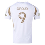 adidas Olivier Giroud LAFC Authentic Away Jersey w/ MLS + Apple + Ford Logo 25/26 (White/Gold) (Copy)