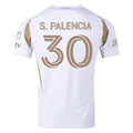 adidas Sergi Palencia LAFC Authentic Away Jersey w/ MLS + Apple + Ford Logo 25/26 (White/Gold)