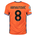 Nike Inter Milan Marko Arnautović Third Jersey w/ Champions League Patches 23/24 (Safety Orange/Thunder Blue)