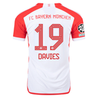adidas Bayern Munich Authentic Alphonso Davies Home Jersey w/ Champions League Patches 23/24 (White/Red)