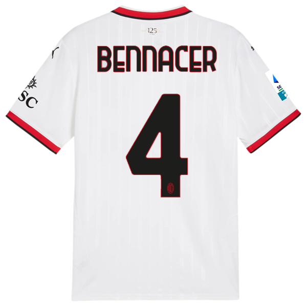 Puma AC Milan Ismaël Bennacer Away Jersey w/ Serie A Patch 24/25 (Puma White)