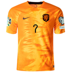 Nike Netherlands Steven Bergwijn Home Match Authentic Jersey w/ Euro Qualifying Patches 22/23 (Laser Orange/Black)