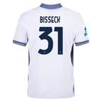 Nike Inter Milan Authentic Yann Aurel Bisseck Away Jersey w/ Serie A + Scudetto Patch 24/25 (White/Silver)