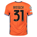 Nike Inter Milan Yann Aurel Bisseck Third Jersey w/ Champions League Patches 23/24 (Safety Orange/Thunder Blue)