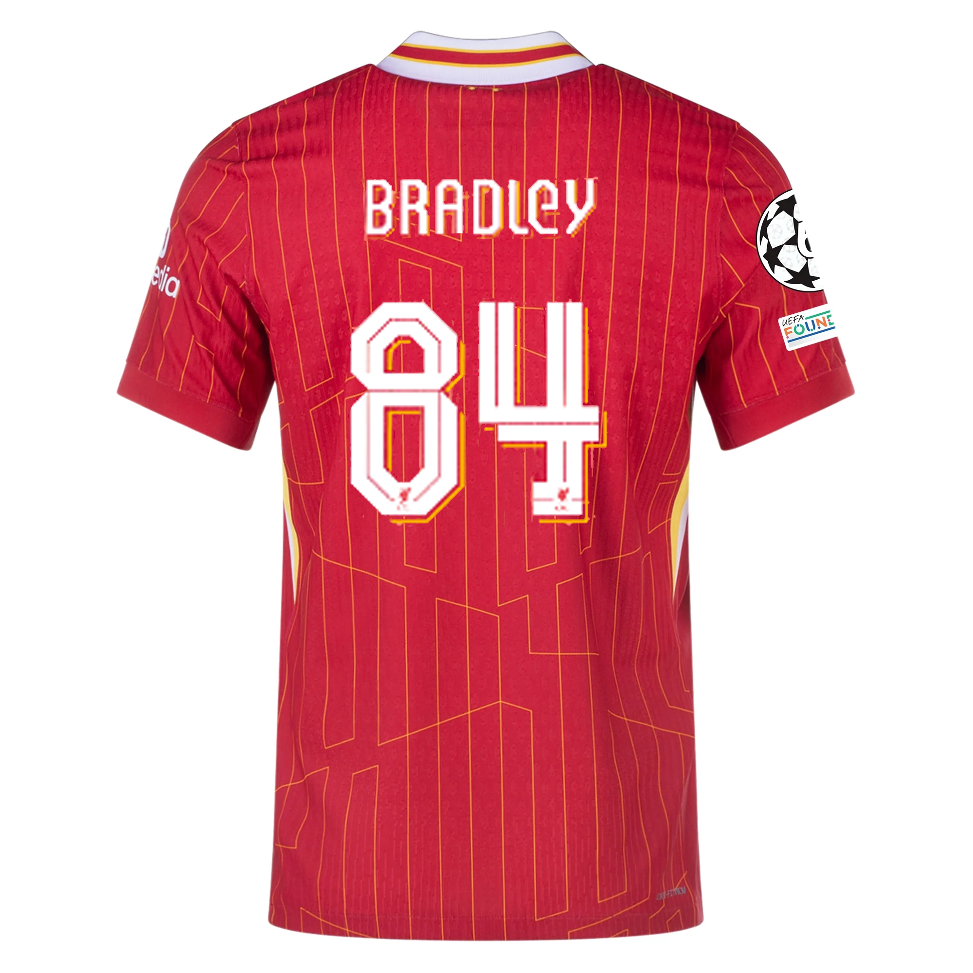 Nike Liverpool Match Authentic Conor Bradley Home Jersey w/ Champions League Patches 24/25 (Gym Red/Chrome Yellow)