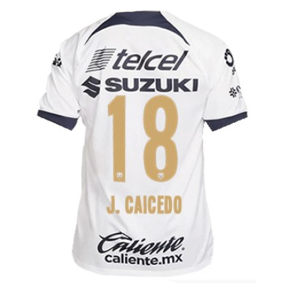 Nike Pumas UNAM José Caicedo Home Jersey w/ Liga MX Patch 23/24 (White/Obsidian)