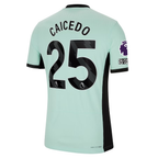 Nike Chelsea Authentic Moises Caicedo Match Vaporknit Third Jersey w/ EPL + No Room For Racism Patches 23/24 (Mint Foam/Black)