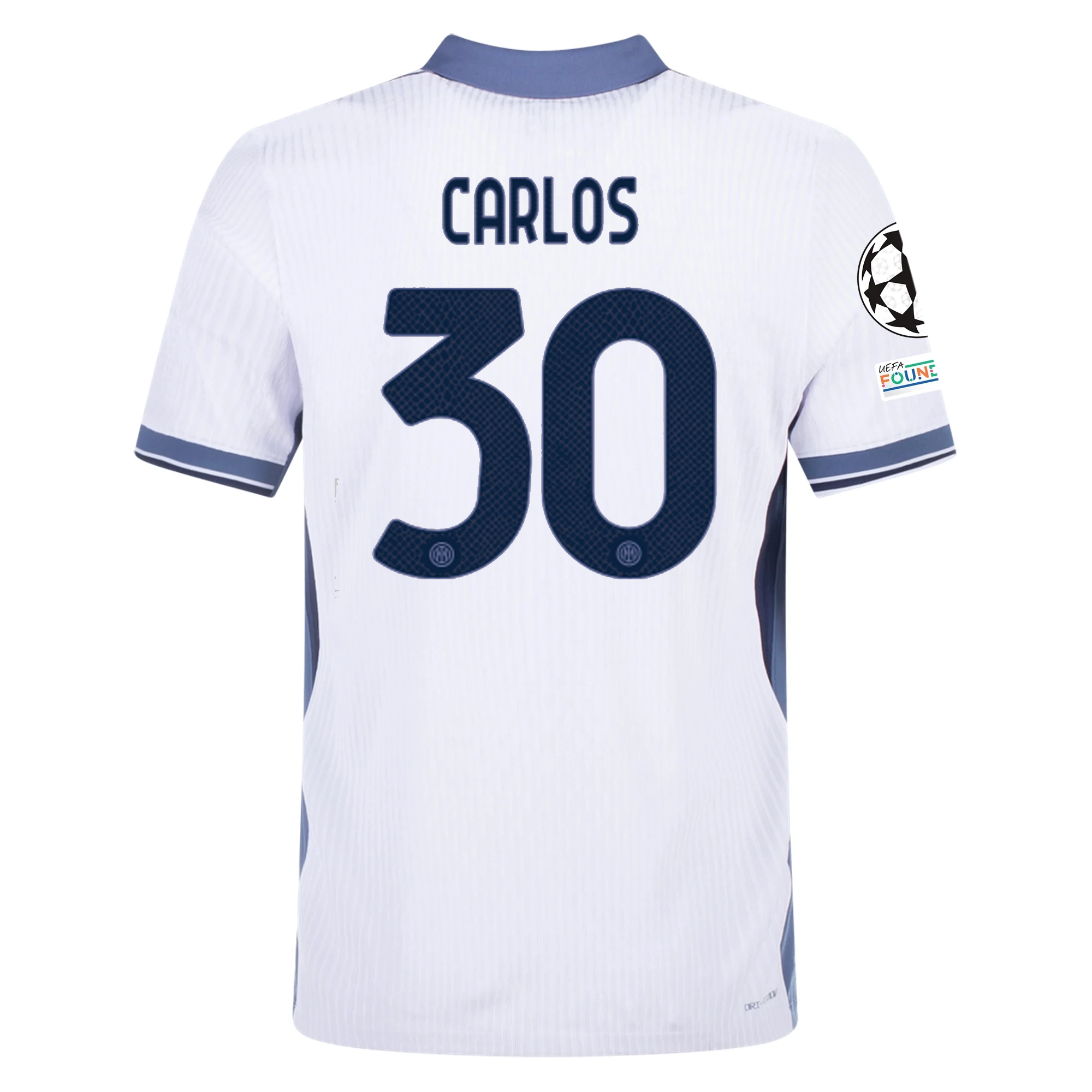 Nike Inter Milan Authentic Carlos Augusto Away Jersey w/ Champions League + Scudetto Patch 24/25 (White/Silver)