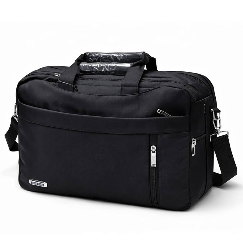 Cartable PC noir multifonction, sac à dos et sac bandoulière pour ordinateur portable, design professionnel et élégant