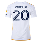 adidas LA Galaxy Edwin Cerrillo Home Jersey w/ MLS + Apple TV Patches 24/25 (White/Yellow/Navy)