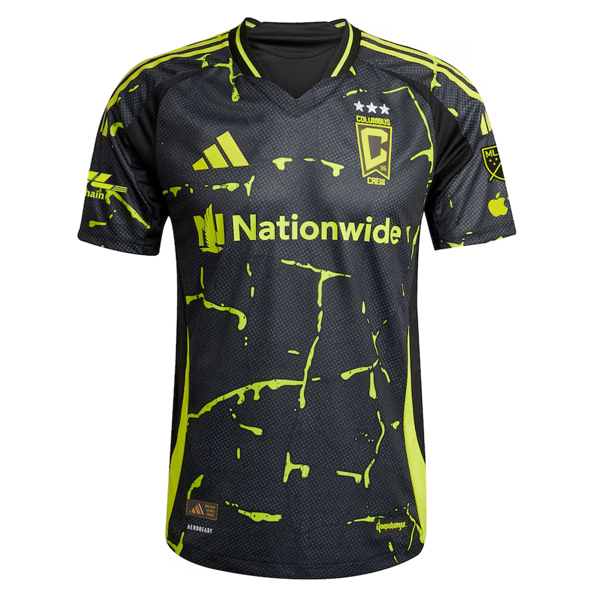 adidas Sean Zawadzki Columbus Crew Authentic Away Jersey w/ MLS Patches 25/26 (Black/Yellow)