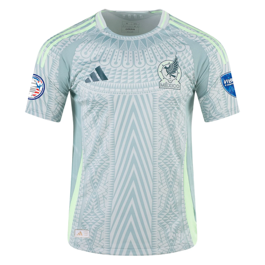 adidas Mexico Away Jersey w/ Copa America 2024 Patches 24/25 (Linen Green)