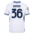 Nike Inter Milan Authentic Matteo Darmian Away Jersey w/ Champions League + Scudetto Patch 24/25 (White/Silver)