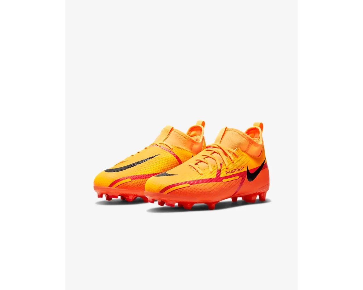 Nike Junior Phantom GT2 Academy DF FG/MG Soccer Cleat-  Laser Orange/Black/Total Orange/Bright Crimson