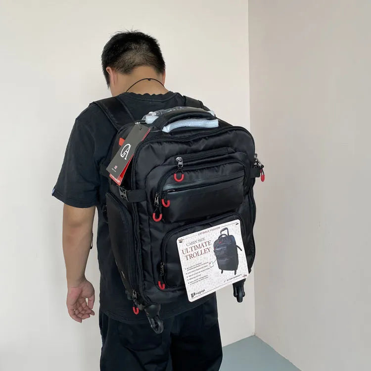 Lot de 2 Valises Cabine Multifonctions en Tissu Oxford – Roulettes 360°, Poignée Télescopique, Mode Sac à Do