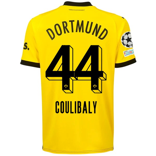 Puma Borussia Dortmund Soumaïla Coulibaly Home Jersey w/ Champions League Patches 23/24 (Cyber Yellow/Puma Black)
