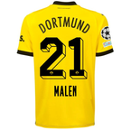 Puma Borussia Dortmund Donyell Malen Home Jersey w/ Champions League Patches 23/24 (Cyber Yellow/Puma Black)