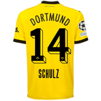 Puma Borussia Dortmund Nico Schulz Home Jersey w/ Champions League Patches 23/24 (Cyber Yellow/Puma Black)