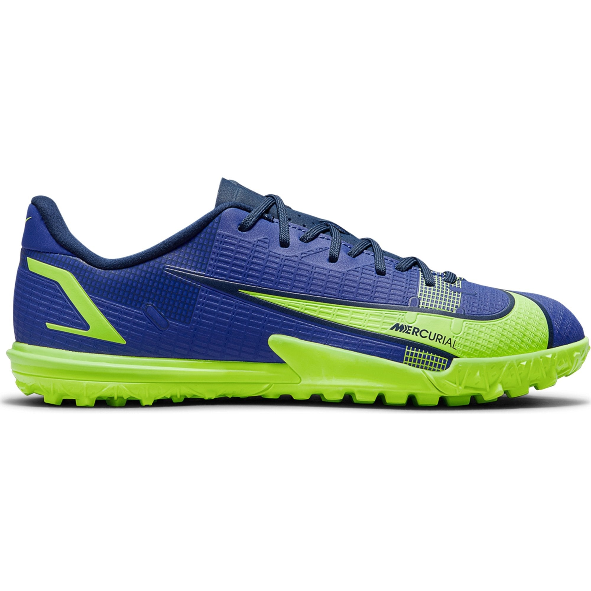 Nike Junior Mercurial Vapor 14 Academy TF Artificial Turf Soccer Shoe - Lapis/Volt/Blue Void