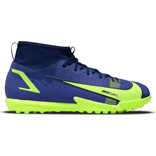 Nike Junior Mercurial Superfly 8 Academy TF Artificial Turf Soccer Shoe - Lapis/Volt/Blue Void