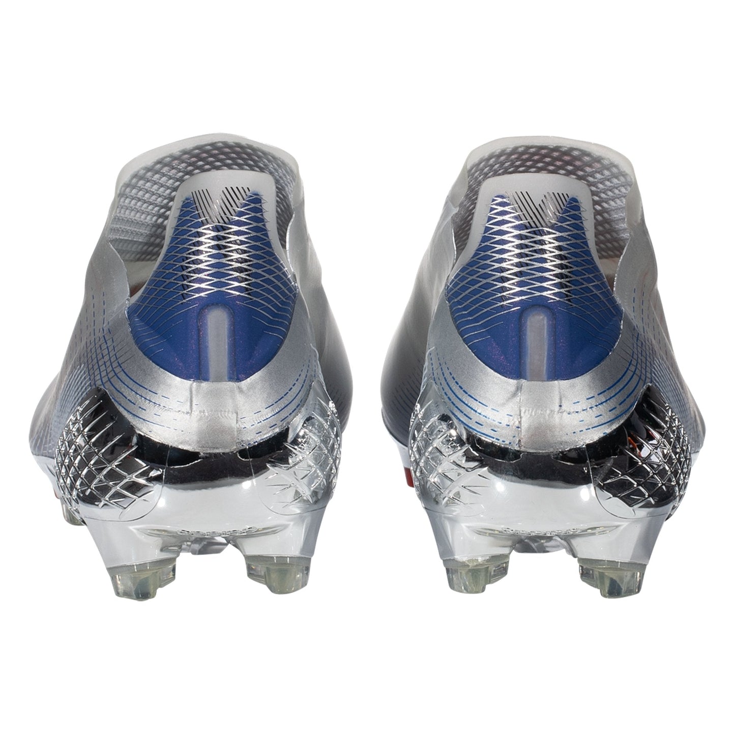 adidas X Ghosted + Firm Ground Cleats - Silver Metallic/Core Black/Scarlet