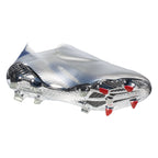 adidas X Ghosted + Firm Ground Cleats - Silver Metallic/Core Black/Scarlet