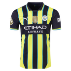 Puma Manchester City Authentic Erling Haaland Away Jersey w/ EPL + Club World Cup Patch 24/25 (New Navy/Yellow Glow)