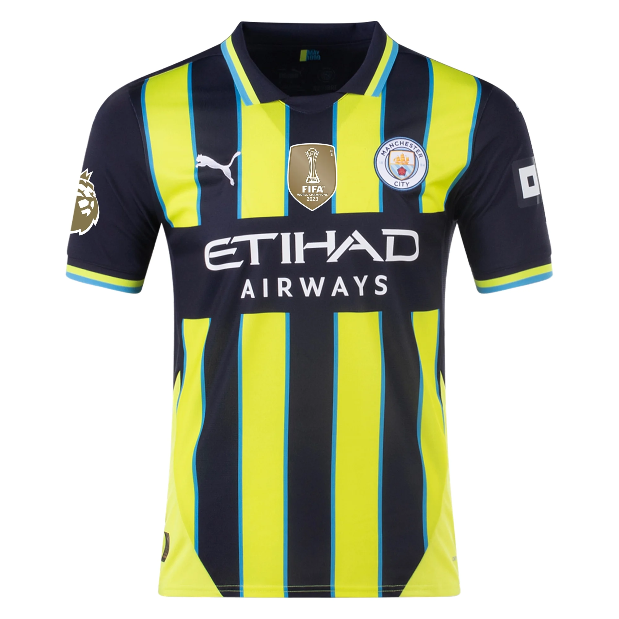 Puma Manchester City Kyle Walker Away Jersey w/ EPL + Club World Cup Patch 24/25 (New Navy/Yellow Glow)