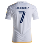 adidas LA Galaxy Diego Fagúndez Home Jersey w/ MLS + Apple TV Patches 24/25 (White/Yellow/Navy)