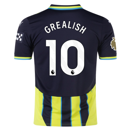 Puma Manchester City Jack Grealish Away Jersey w/ EPL + Club World Cup Patch 24/25 (New Navy/Yellow Glow)