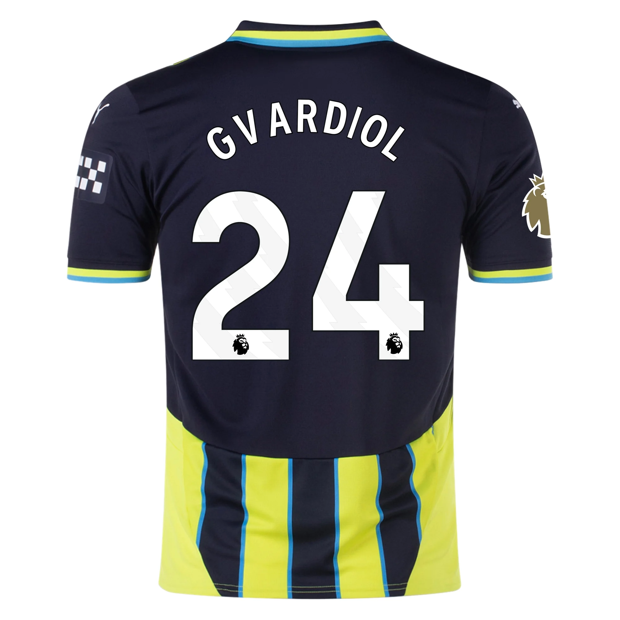 Puma Manchester City Joško Gvardiol Away Jersey w/ EPL + Club World Cup Patch 24/25 (New Navy/Yellow Glow)