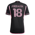 adidas Inter Miami Jordi Alba Authentic Player Version Away Jersey 23/24 w/ MLS Patches (Black/Pink)