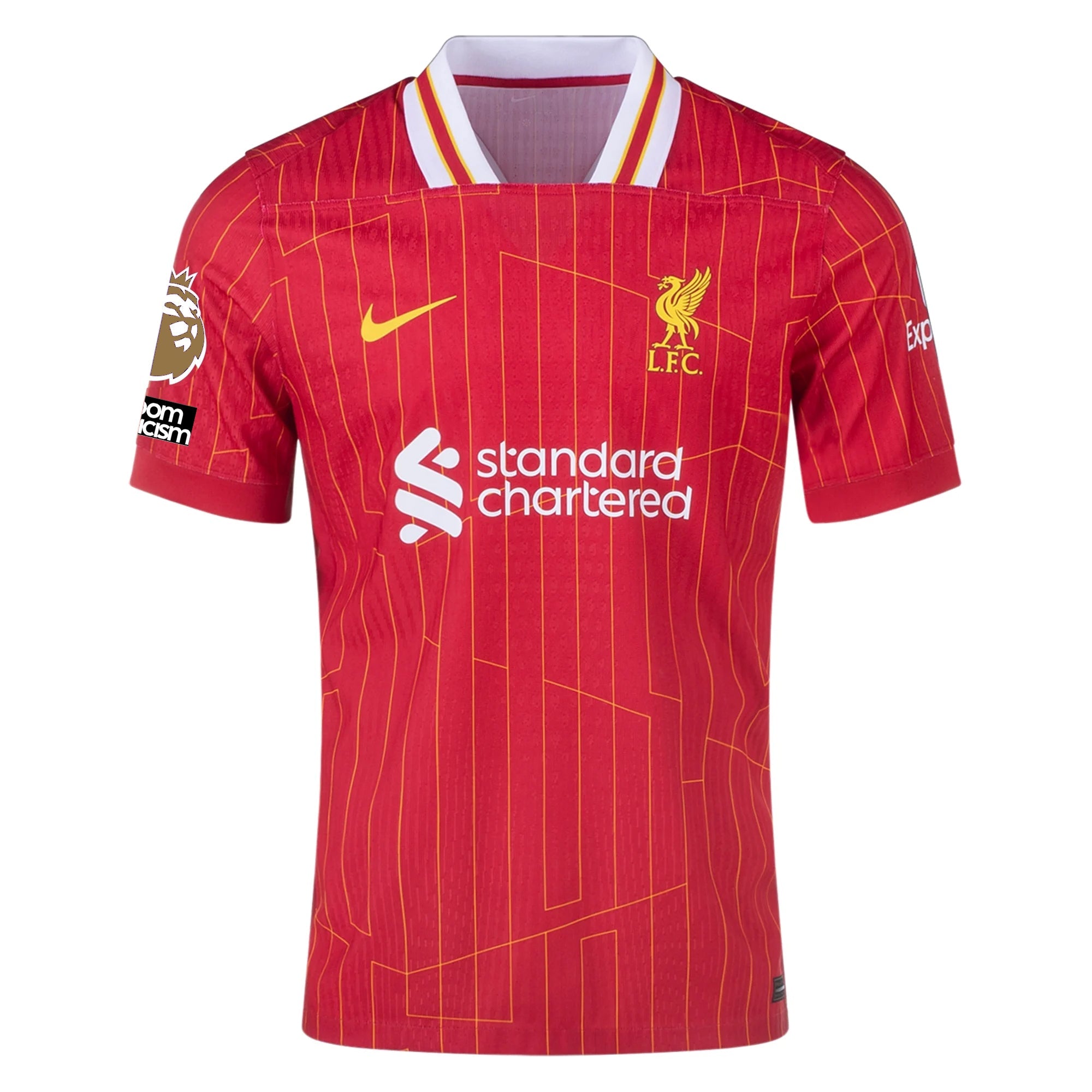 Nike Liverpool Match Authentic Home Jersey w/ Champions Nameset + EPL 2025 (Gym Red/Chrome Yellow) (Copy)