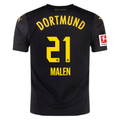 Puma Borussia Dortmund Donyell Malen Away Jersey w/ Bundesliga Patch 24/25 (Puma Black/Faster Yellow)