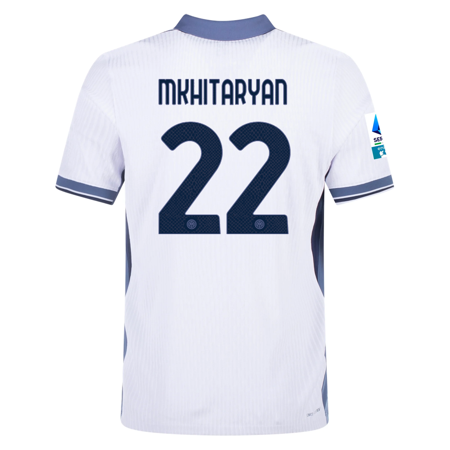 Nike Inter Milan Authentic Henrikh Mkhitaryan Away Jersey w/ Serie A + Scudetto Patch 24/25 (White/Silver)