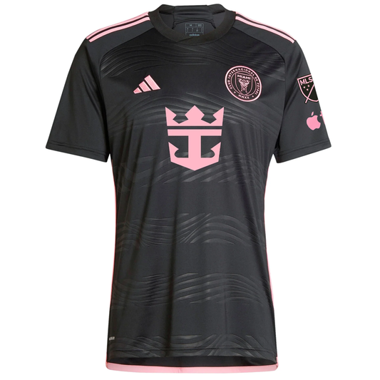 adidas Inter Miami Royal Caribbean Away Jersey w/ MLS + Apple TV Patches 23/24 (Black/Bliss Pink)