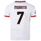 Puma AC Milan Authentic Alvaro Morata Away Jersey w/ Series A Patch 24/25 (Puma White)
