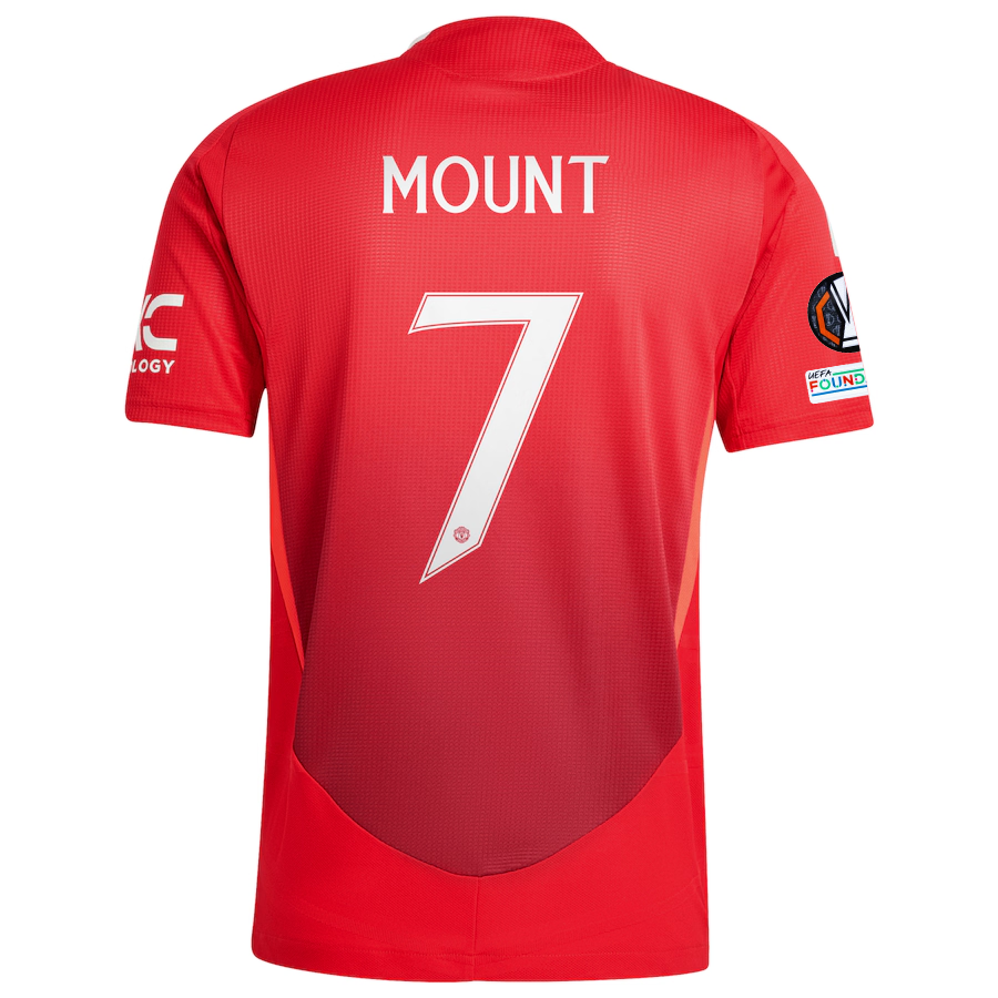 adidas Manchester United Authentic Mason Mount Home Jersey w/ Europa League Patches 24/25 (MUFC Red/Bright Red)