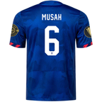Nike Mens United States Yunus Musah Away Jersey w/ Gold Cup Patches 23/24 (Hyper Royal/Loyal Blue)