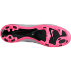 Nike Junior Mercurial Vapor X FG JR Firm Ground Soccer Cleat- Wolf Grey/Hyper Pink