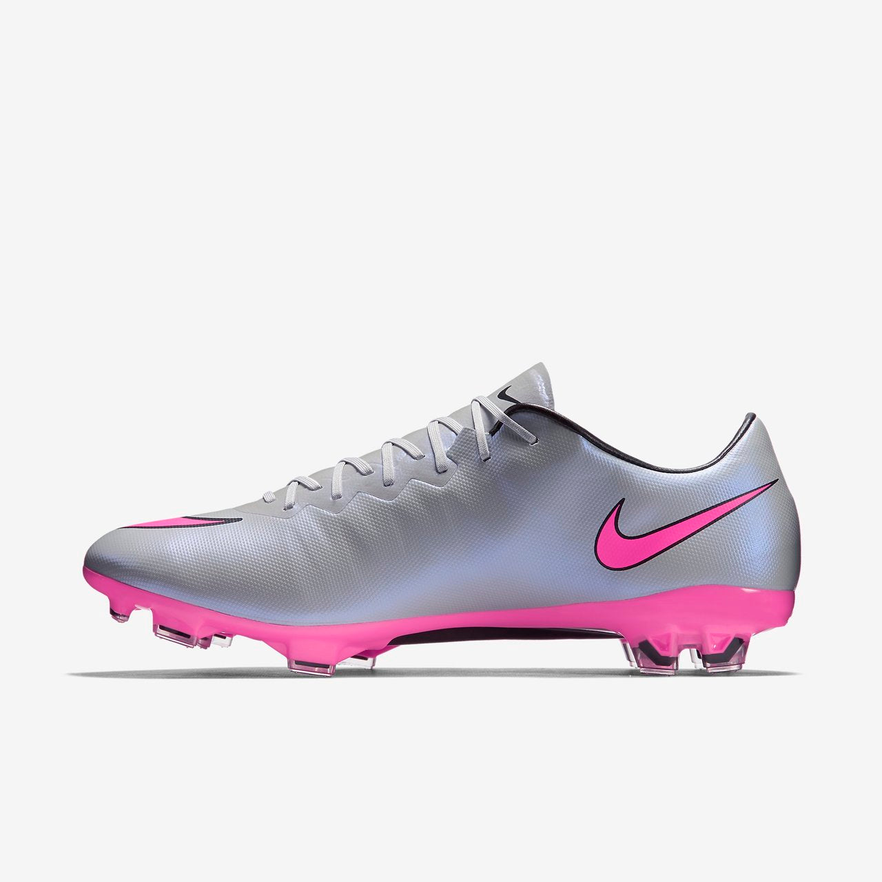 Nike Junior Mercurial Vapor X FG JR Firm Ground Soccer Cleat- Wolf Grey/Hyper Pink